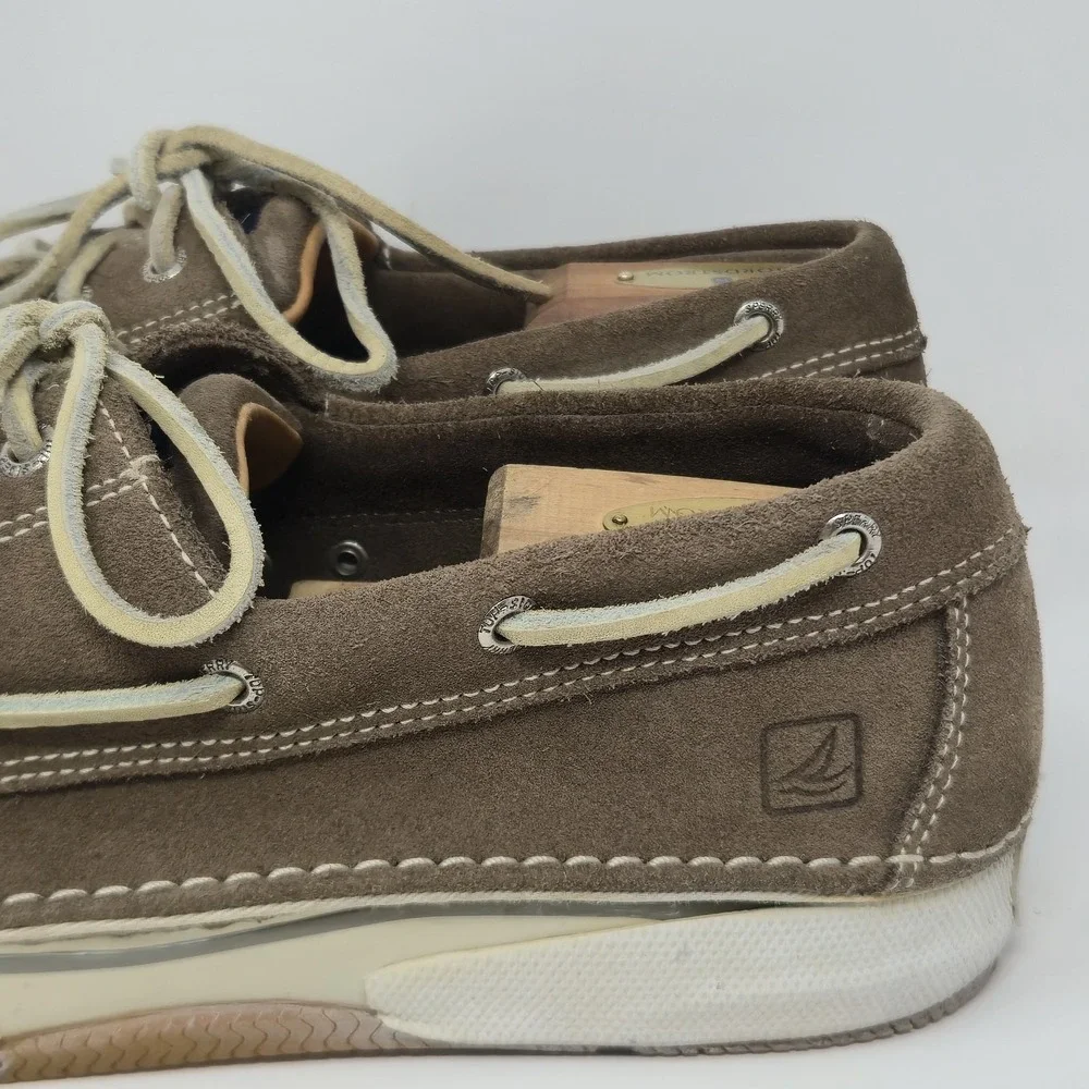 Men's Sperry Top-Sider Brown Suede Boat Shoes O784157 Sz 12M Replaced Insoles
